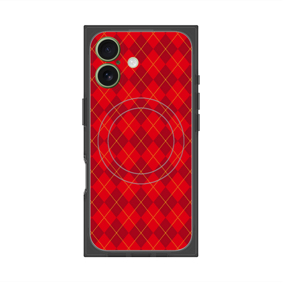 プレミアムスクエアケース with MagSafe［ Argyle - Red ］