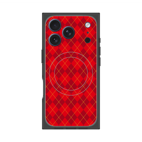 プレミアムスクエアケース with MagSafe［ Argyle - Red ］
