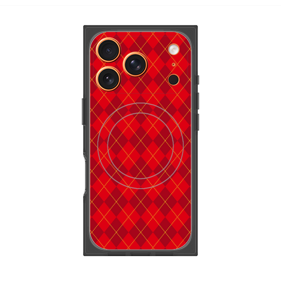プレミアムスクエアケース with MagSafe［ Argyle - Red ］