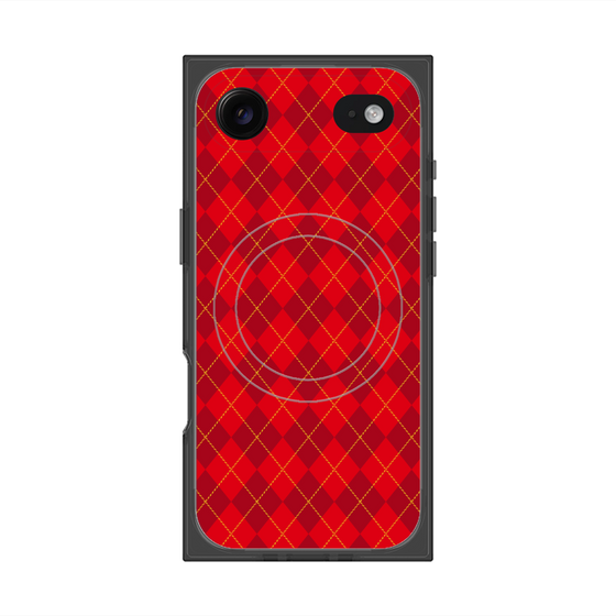 プレミアムスクエアケース with MagSafe［ Argyle - Red ］