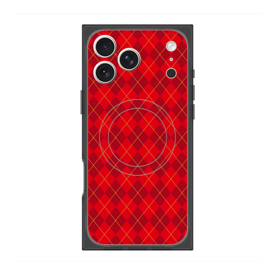 プレミアムスクエアケース with MagSafe［ Argyle - Red ］