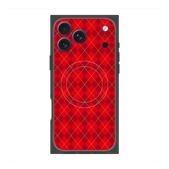 プレミアムスクエアケース with MagSafe［ Argyle - Red ］