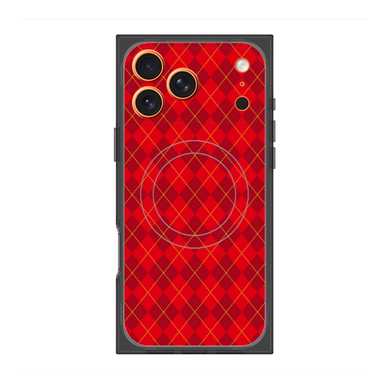 プレミアムスクエアケース with MagSafe［ Argyle - Red ］