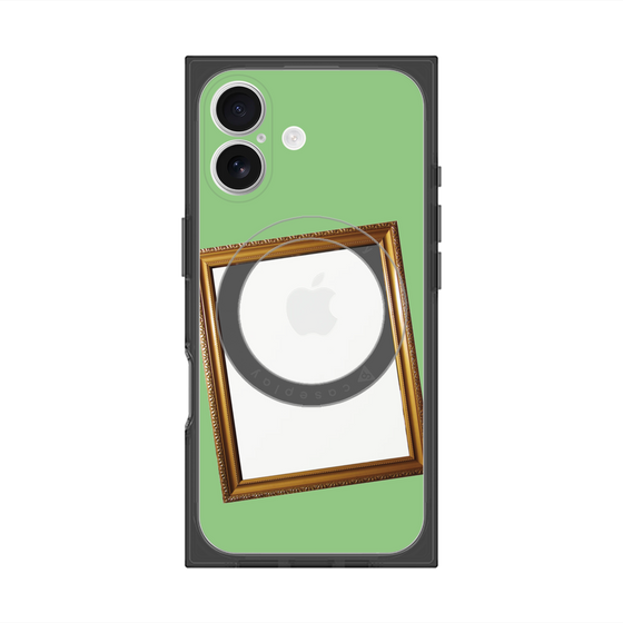 プレミアムスクエアケース with MagSafe［ Photo Frame - Light Green ］