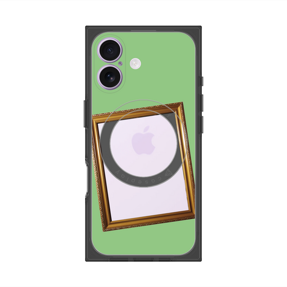 プレミアムスクエアケース with MagSafe［ Photo Frame - Light Green ］