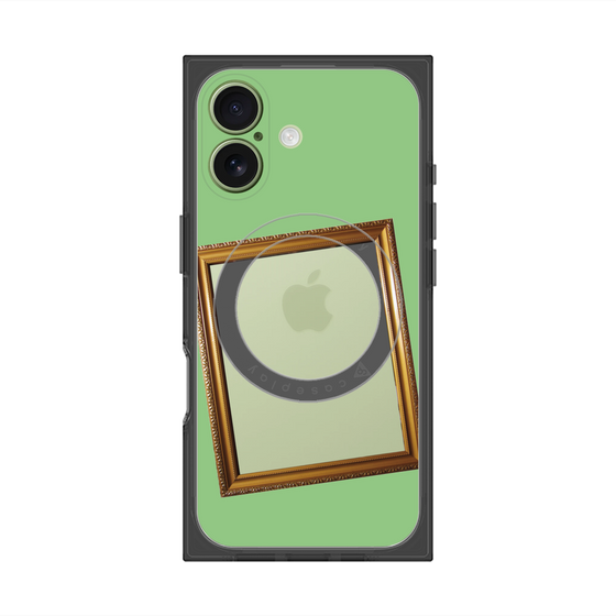 プレミアムスクエアケース with MagSafe［ Photo Frame - Light Green ］