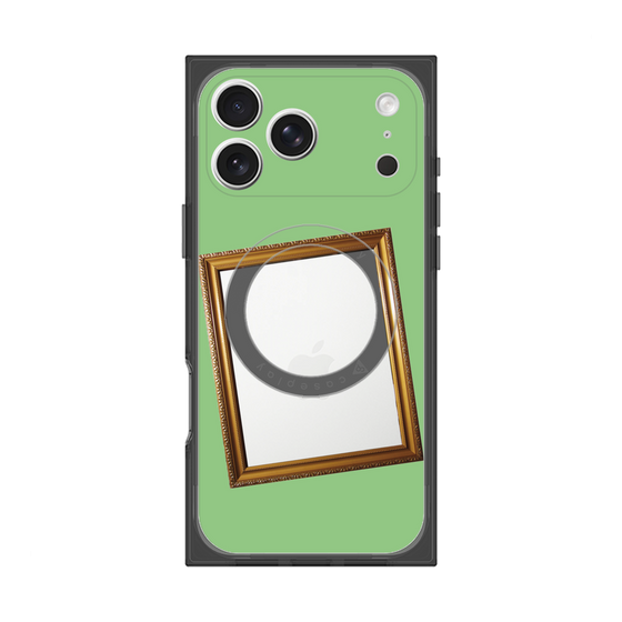プレミアムスクエアケース with MagSafe［ Photo Frame - Light Green ］