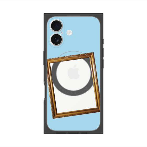 プレミアムスクエアケース with MagSafe［ Photo Frame - Light Blue ］
