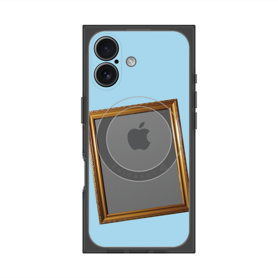プレミアムスクエアケース with MagSafe［ Photo Frame - Light Blue ］