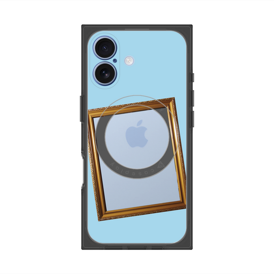 プレミアムスクエアケース with MagSafe［ Photo Frame - Light Blue ］