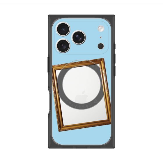 プレミアムスクエアケース with MagSafe［ Photo Frame - Light Blue ］