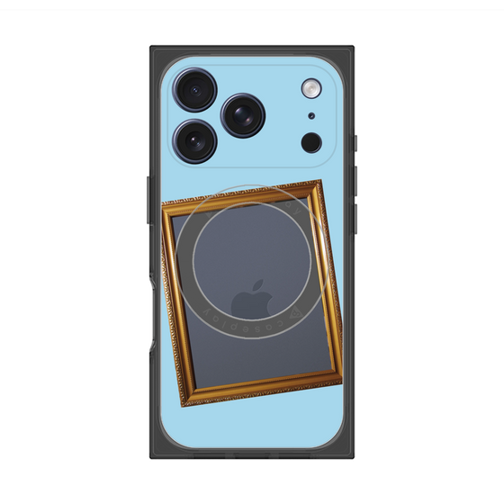 プレミアムスクエアケース with MagSafe［ Photo Frame - Light Blue ］