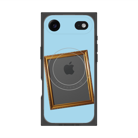 プレミアムスクエアケース with MagSafe［ Photo Frame - Light Blue ］