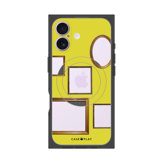 プレミアムスクエアケース with MagSafe［ Photo Frames - Yellow ］