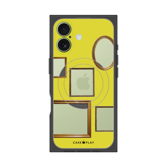 プレミアムスクエアケース with MagSafe［ Photo Frames - Yellow ］