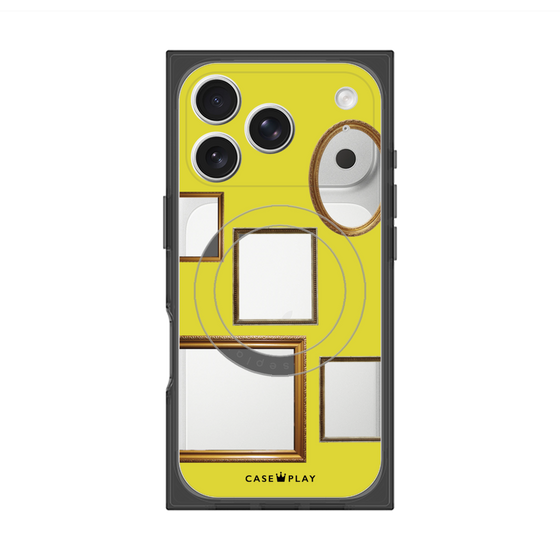 プレミアムスクエアケース with MagSafe［ Photo Frames - Yellow ］