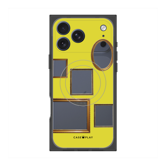 プレミアムスクエアケース with MagSafe［ Photo Frames - Yellow ］