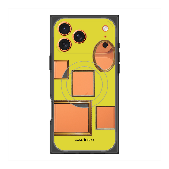 プレミアムスクエアケース with MagSafe［ Photo Frames - Yellow ］