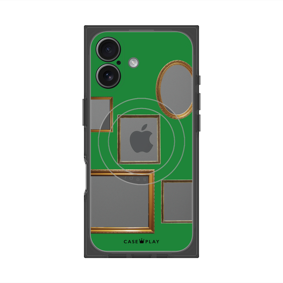 プレミアムスクエアケース with MagSafe［ Photo Frames - Green ］