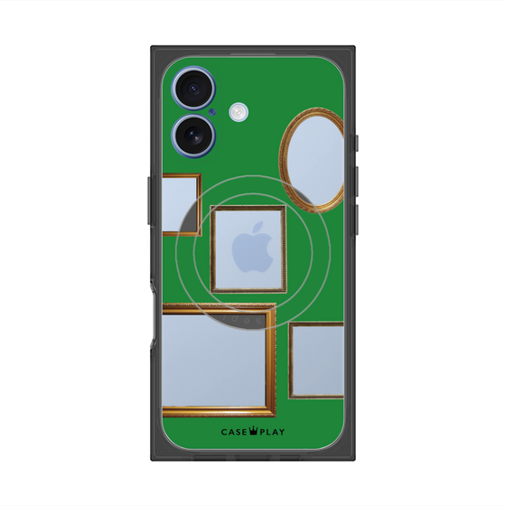 プレミアムスクエアケース with MagSafe［ Photo Frames - Green ］