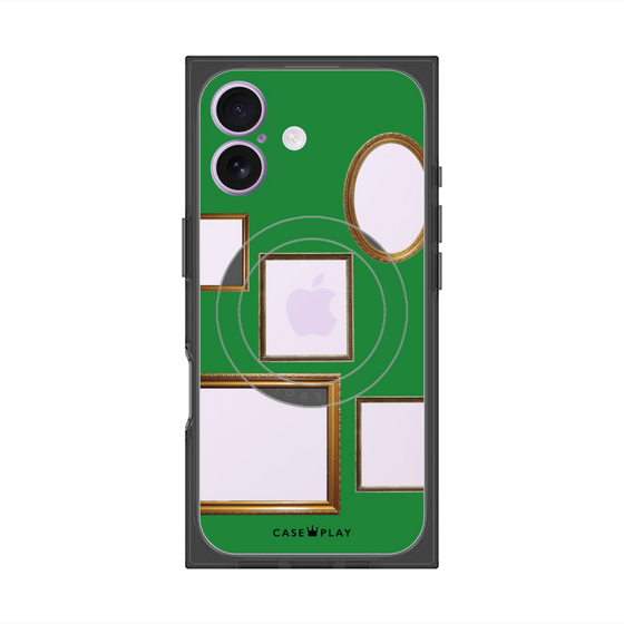 プレミアムスクエアケース with MagSafe［ Photo Frames - Green ］