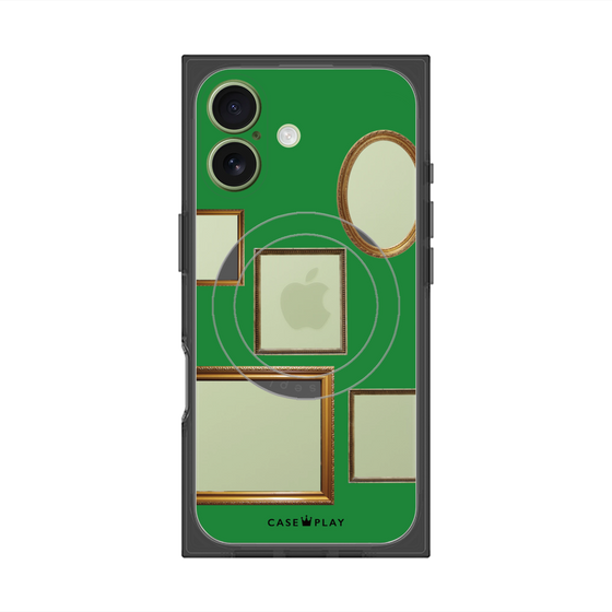 プレミアムスクエアケース with MagSafe［ Photo Frames - Green ］