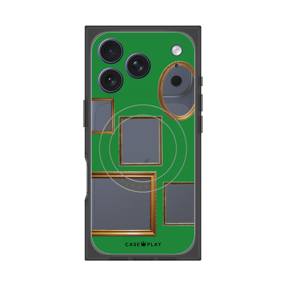 プレミアムスクエアケース with MagSafe［ Photo Frames - Green ］
