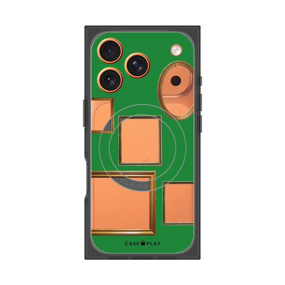 プレミアムスクエアケース with MagSafe［ Photo Frames - Green ］
