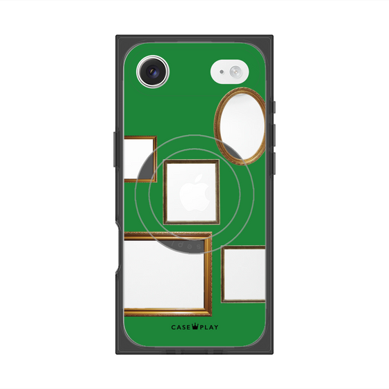 プレミアムスクエアケース with MagSafe［ Photo Frames - Green ］