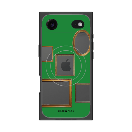 プレミアムスクエアケース with MagSafe［ Photo Frames - Green ］