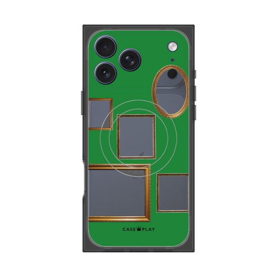 プレミアムスクエアケース with MagSafe［ Photo Frames - Green ］
