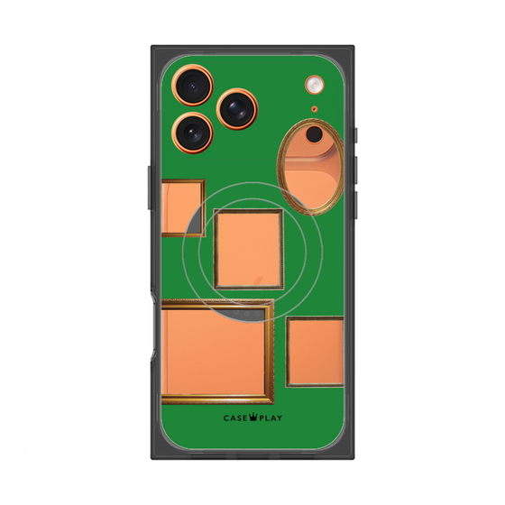 プレミアムスクエアケース with MagSafe［ Photo Frames - Green ］
