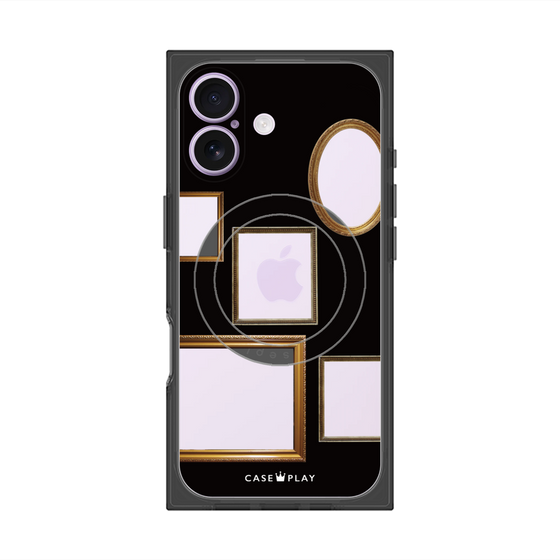 プレミアムスクエアケース with MagSafe［ Photo Frames - Black ］