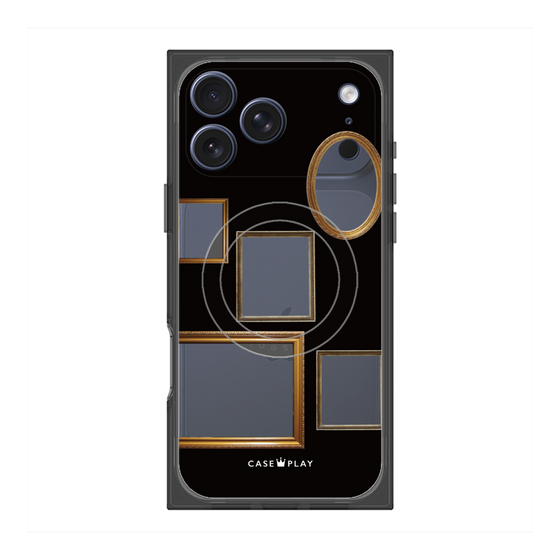 プレミアムスクエアケース with MagSafe［ Photo Frames - Black ］