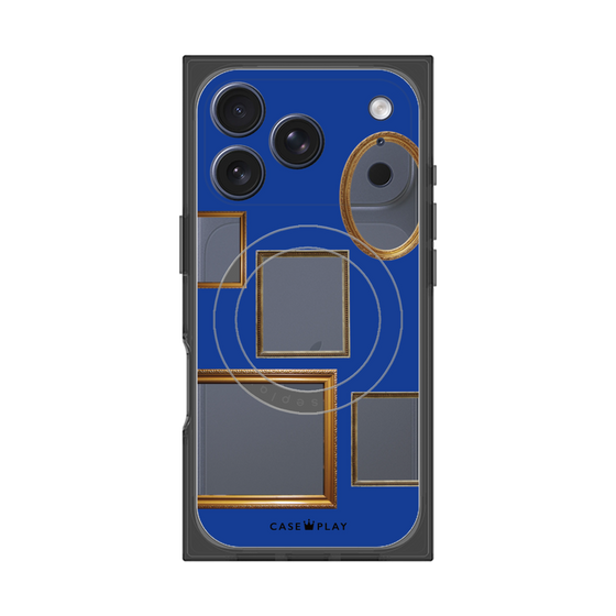 プレミアムスクエアケース with MagSafe［ Photo Frames - Blue ］