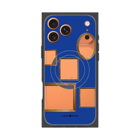 プレミアムスクエアケース with MagSafe［ Photo Frames - Blue ］