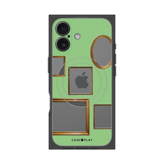 プレミアムスクエアケース with MagSafe［ Photo Frames - Light Green ］