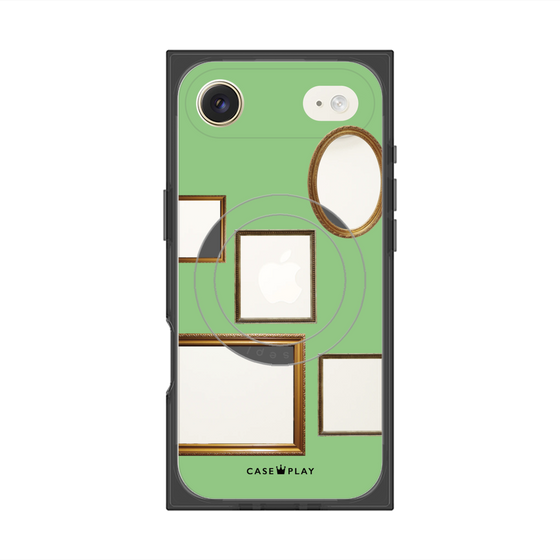 プレミアムスクエアケース with MagSafe［ Photo Frames - Light Green ］