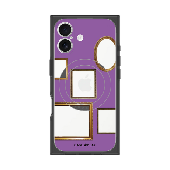 プレミアムスクエアケース with MagSafe［ Photo Frames - Purple ］