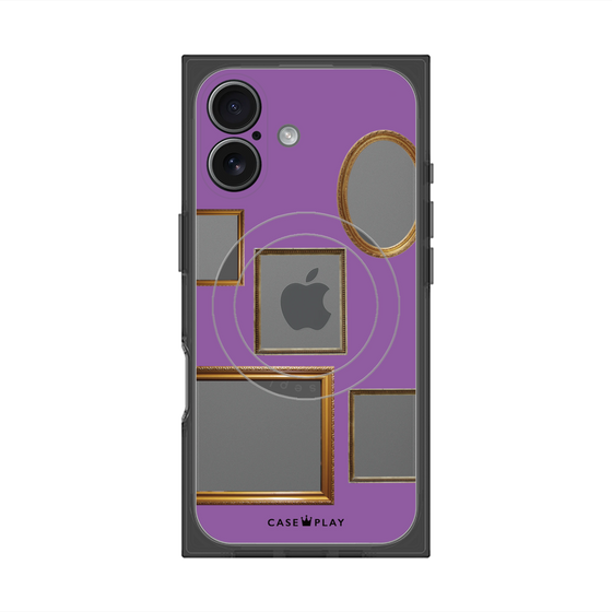 プレミアムスクエアケース with MagSafe［ Photo Frames - Purple ］