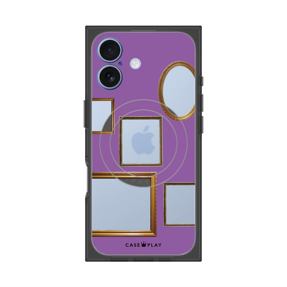 プレミアムスクエアケース with MagSafe［ Photo Frames - Purple ］