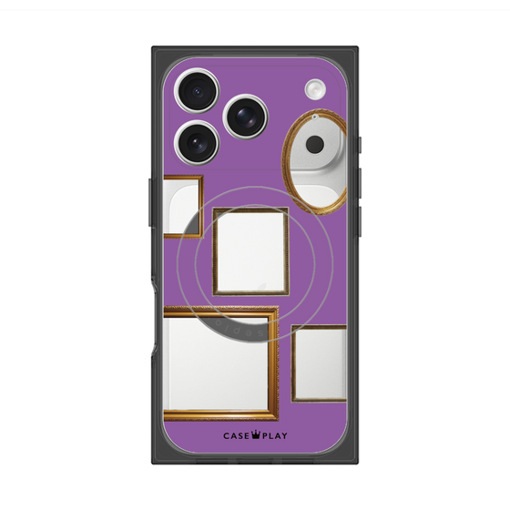 プレミアムスクエアケース with MagSafe［ Photo Frames - Purple ］