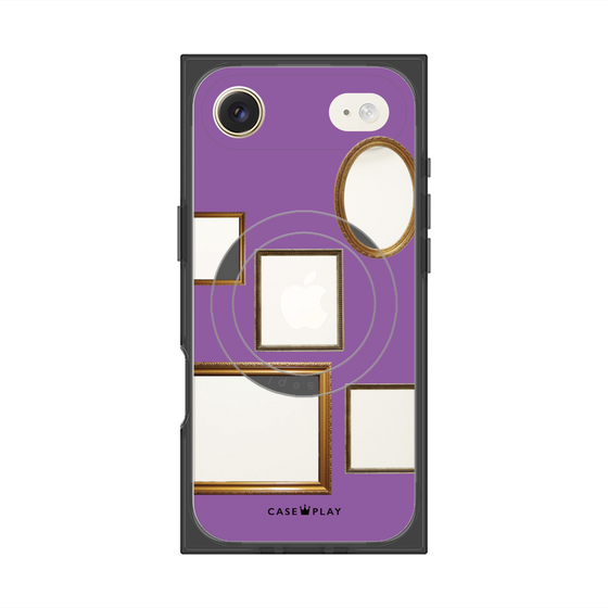 プレミアムスクエアケース with MagSafe［ Photo Frames - Purple ］