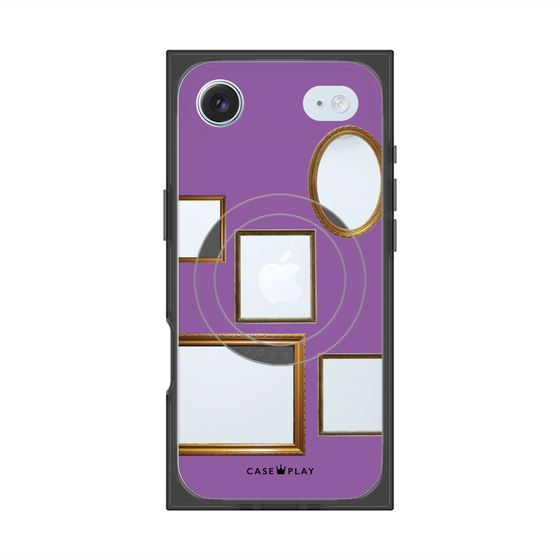 プレミアムスクエアケース with MagSafe［ Photo Frames - Purple ］