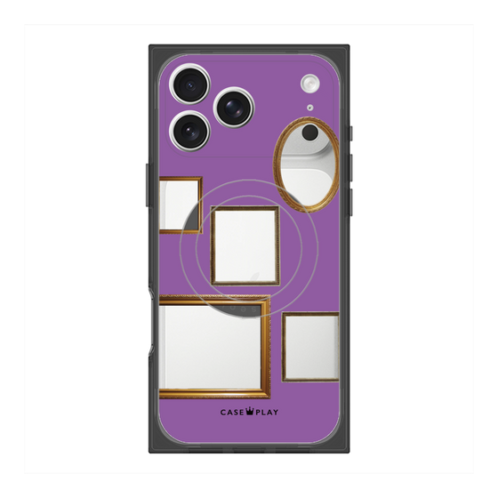 プレミアムスクエアケース with MagSafe［ Photo Frames - Purple ］