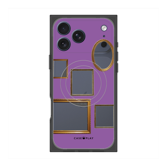 プレミアムスクエアケース with MagSafe［ Photo Frames - Purple ］