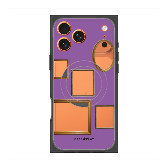 プレミアムスクエアケース with MagSafe［ Photo Frames - Purple ］