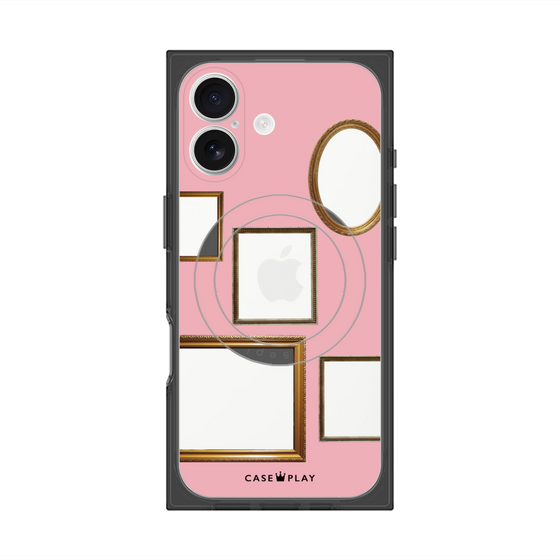 プレミアムスクエアケース with MagSafe［ Photo Frames - Pink ］