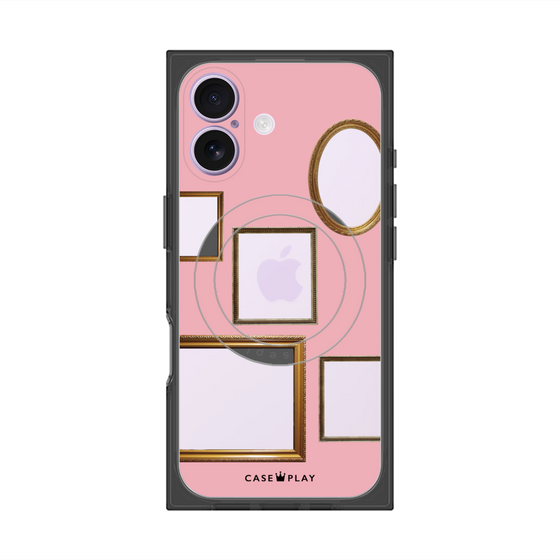 プレミアムスクエアケース with MagSafe［ Photo Frames - Pink ］