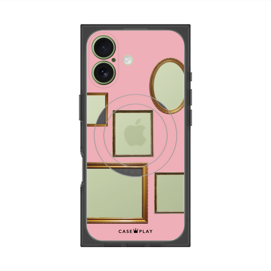 プレミアムスクエアケース with MagSafe［ Photo Frames - Pink ］
